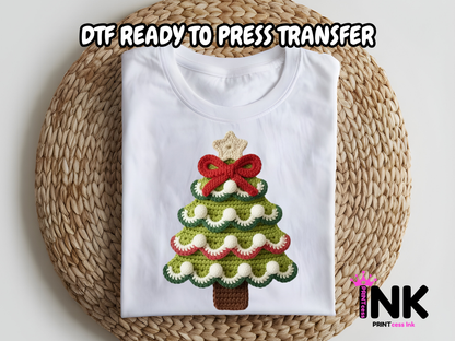Christmas Tree DTF101052| DTF T-Shirt Transfer | Ready to Press | DIY Heat Transfer for Clothing, Hoodies, Sweatshirt
