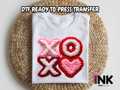 XOXO Hearts DTF101237| DTF T-Shirt Transfer | Ready to Press | DIY Heat Transfer for Clothing, Hoodies, Sweatshirt
