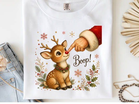 Reindeer Boop -  DTF101946- DTF T-Shirt Transfer | Ready to Press | DIY Heat Transfer for Clothing, Hoodies, Sweatshirt