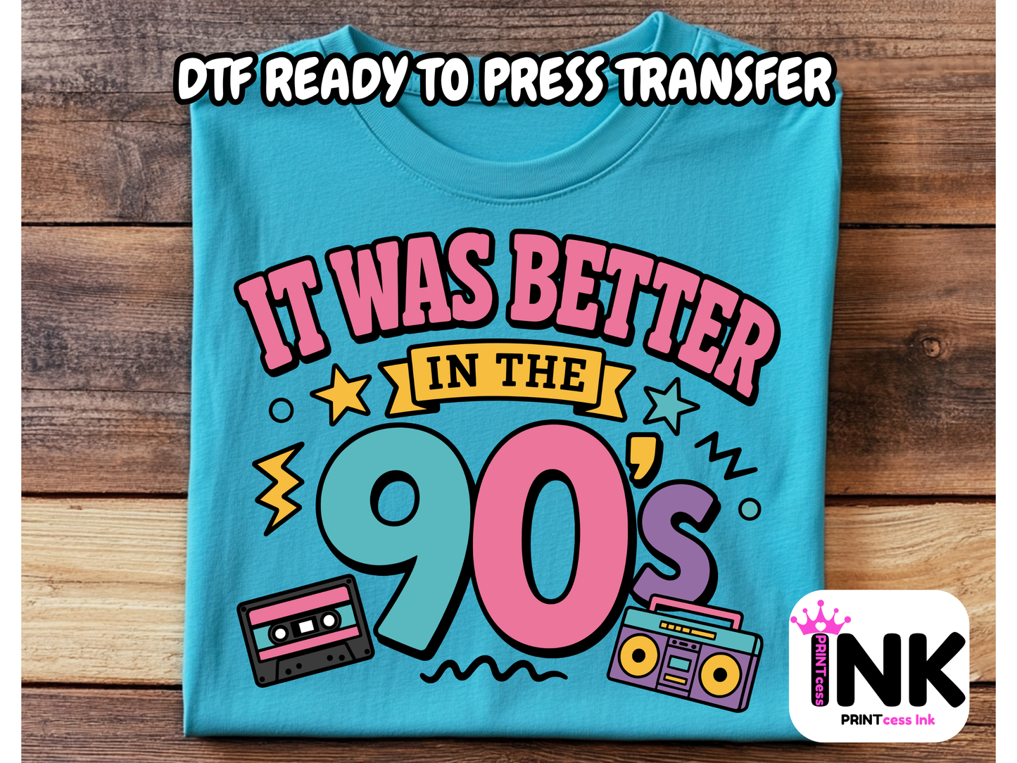 In the 90's - DTF101725- T-Shirt Transfer | Ready to Press | DIY Heat Transfer for Clothing, Hoodies, Sweatshirt