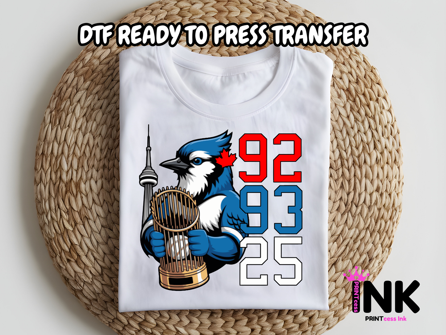 Blue Jays DTF101065| DTF T-Shirt Transfer | Ready to Press | DIY Heat Transfer for Clothing, Hoodies, Sweatshirt