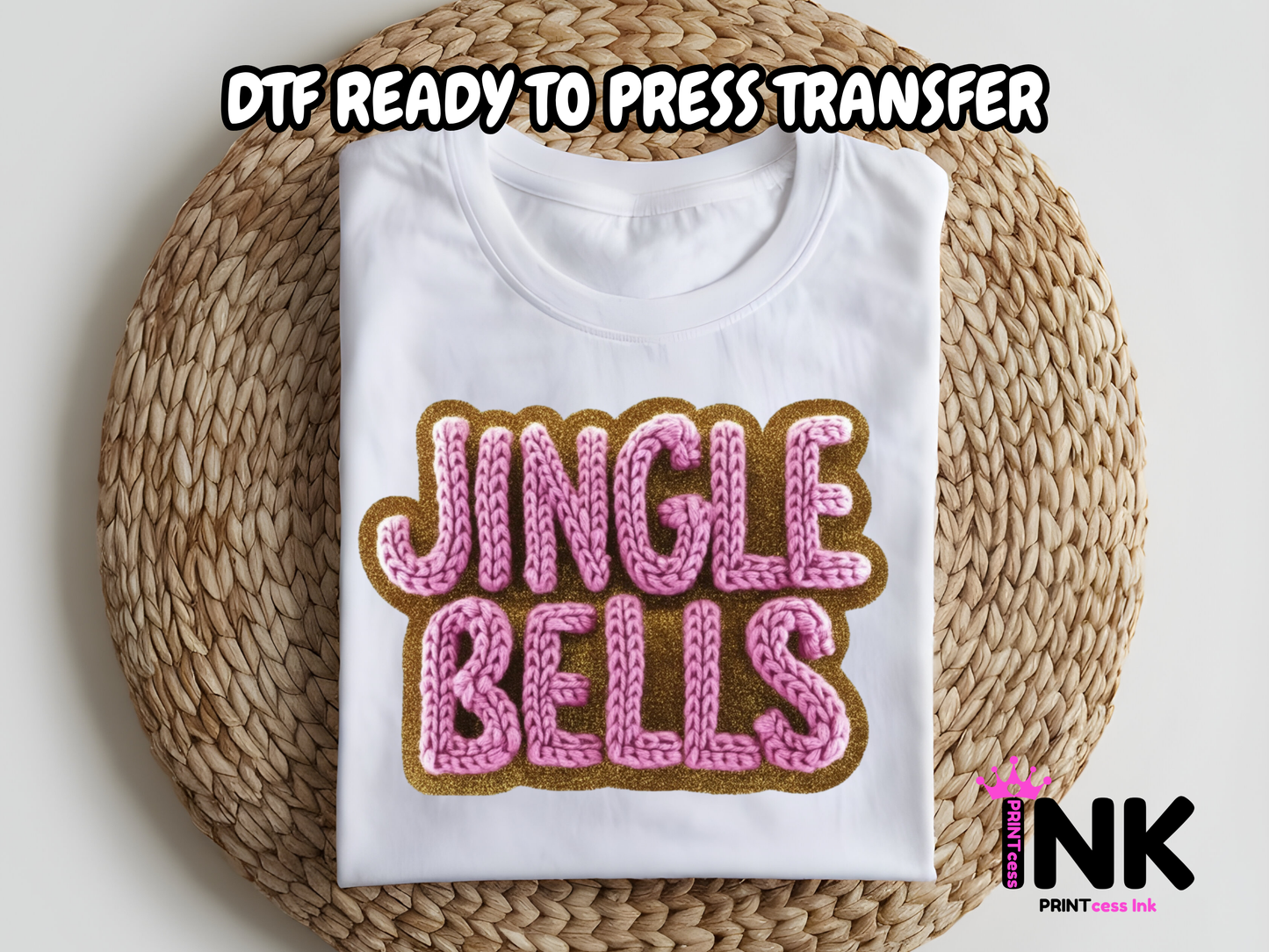 Jingle Bells DTF101061| DTF T-Shirt Transfer | Ready to Press | DIY Heat Transfer for Clothing, Hoodies, Sweatshirt