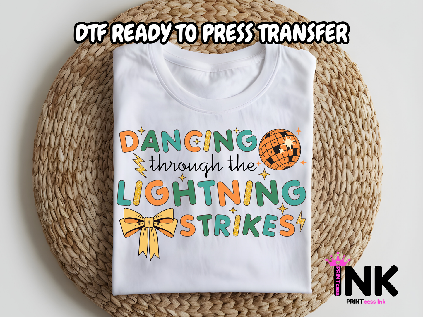 Dancing through the lightening DTF101048 | DTF T-Shirt Transfer | Ready to Press | DIY Heat Transfer for Clothing, Hoodies, Sweatshirt