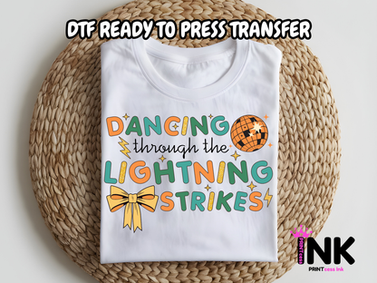 Dancing through the lightening DTF101048 | DTF T-Shirt Transfer | Ready to Press | DIY Heat Transfer for Clothing, Hoodies, Sweatshirt