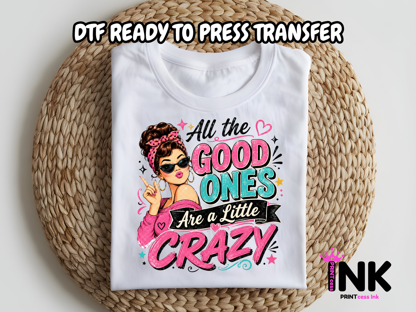 Little crazy -DTF101660- T-Shirt Transfer | Ready to Press | DIY Heat Transfer for Clothing, Hoodies, Sweatshirt