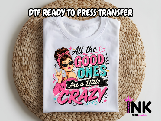 Little crazy -DTF101660- T-Shirt Transfer | Ready to Press | DIY Heat Transfer for Clothing, Hoodies, Sweatshirt