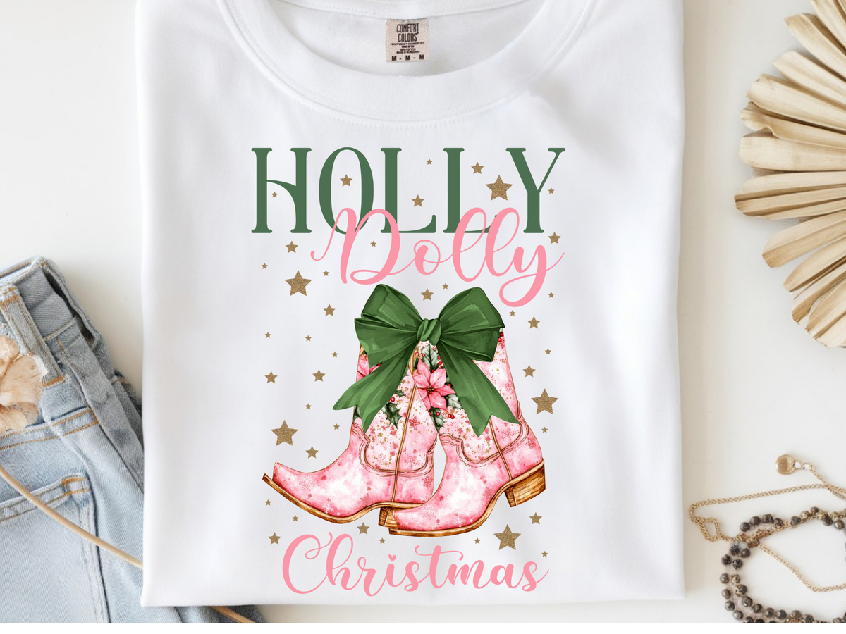 Holly Dolly -  DTF101945- DTF T-Shirt Transfer | Ready to Press | DIY Heat Transfer for Clothing, Hoodies, Sweatshirt