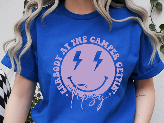 Camping DTF101556 DTF T-Shirt Transfer | Ready to Press | DIY Heat Transfer for Clothing, Hoodies, Sweatshirt