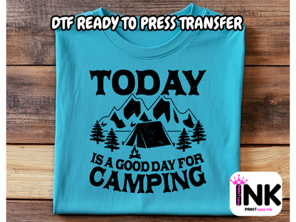 Camping DTF101380| DTF T-Shirt Transfer | Ready to Press | DIY Heat Transfer for Clothing, Hoodies, Sweatshirt