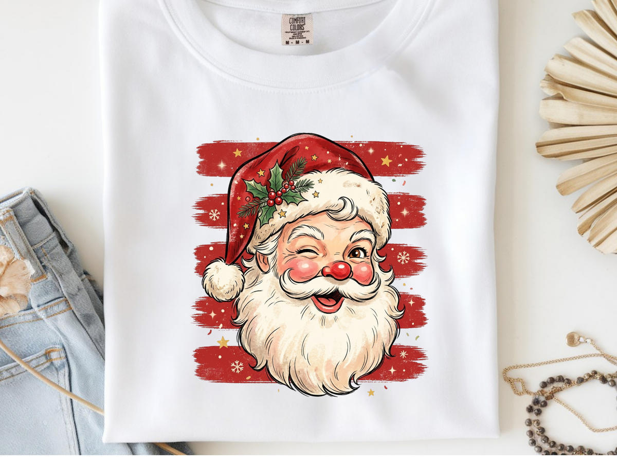 Santa -  DTF101947- DTF T-Shirt Transfer | Ready to Press | DIY Heat Transfer for Clothing, Hoodies, Sweatshirt