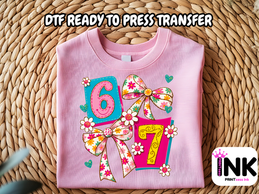 6 7 DTF101159| DTF T-Shirt Transfer | Ready to Press | DIY Heat Transfer for Clothing, Hoodies, Sweatshirt