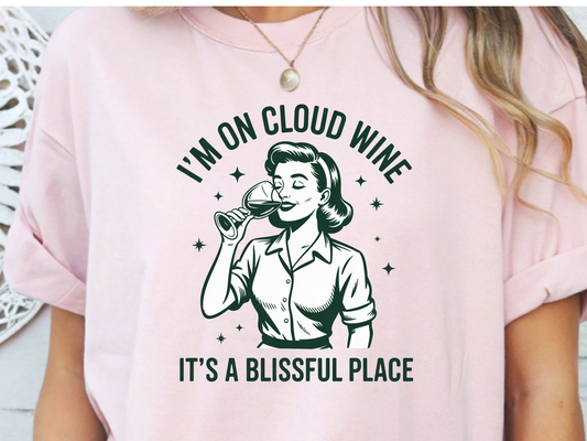 Cloud Wine DTF101571 DTF T-Shirt Transfer | Ready to Press | DIY Heat Transfer for Clothing, Hoodies, Sweatshirt