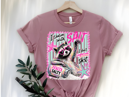 Season with salt -DTF101653- T-Shirt Transfer | Ready to Press | DIY Heat Transfer for Clothing, Hoodies, Sweatshirt