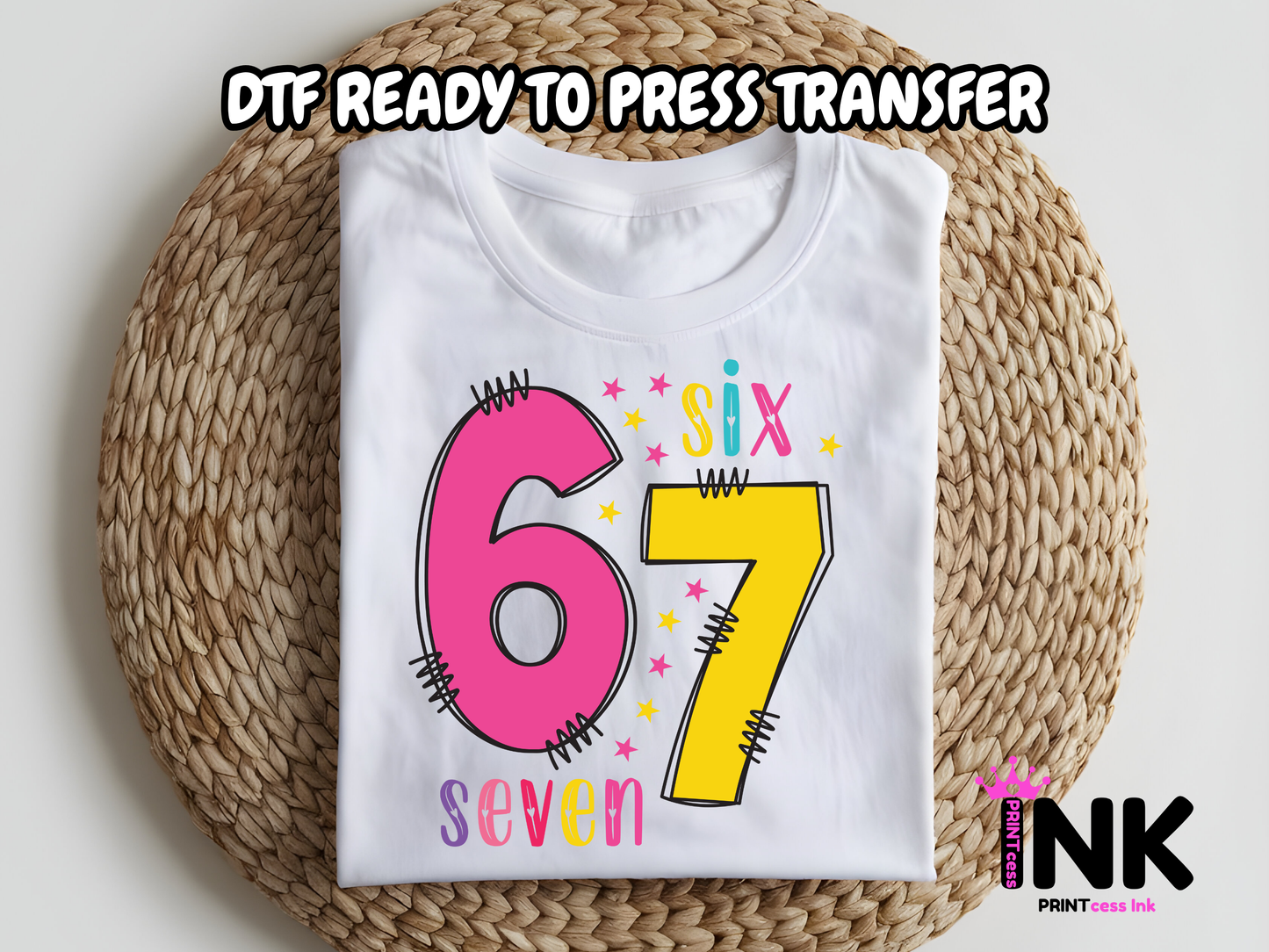 6 7 DTF101150| DTF T-Shirt Transfer | Ready to Press | DIY Heat Transfer for Clothing, Hoodies, Sweatshirt