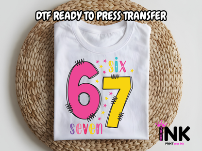 6 7 DTF101150| DTF T-Shirt Transfer | Ready to Press | DIY Heat Transfer for Clothing, Hoodies, Sweatshirt