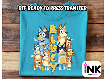 Bluey -DTF101612 - T-Shirt Transfer | Ready to Press | DIY Heat Transfer for Clothing, Hoodies, Sweatshirt