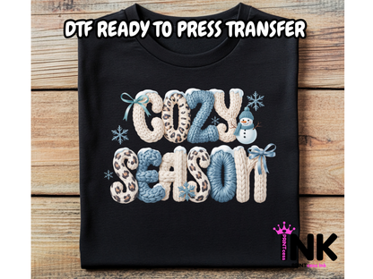 Cozy Season -  DTF101741- T-Shirt Transfer | Ready to Press | DIY Heat Transfer for Clothing, Hoodies, Sweatshirt