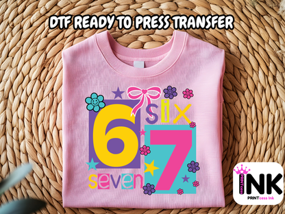 6 7 DTF101153| DTF T-Shirt Transfer | Ready to Press | DIY Heat Transfer for Clothing, Hoodies, Sweatshirt