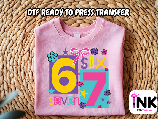 6 7 DTF101153| DTF T-Shirt Transfer | Ready to Press | DIY Heat Transfer for Clothing, Hoodies, Sweatshirt