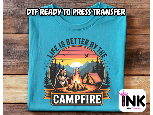 Camping DTF101377| DTF T-Shirt Transfer | Ready to Press | DIY Heat Transfer for Clothing, Hoodies, Sweatshirt