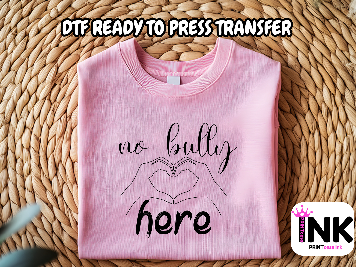No bully DTF101248| DTF T-Shirt Transfer | Ready to Press | DIY Heat Transfer for Clothing, Hoodies, Sweatshirt