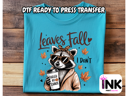 Leaves Fall - DTF101727- T-Shirt Transfer | Ready to Press | DIY Heat Transfer for Clothing, Hoodies, Sweatshirt