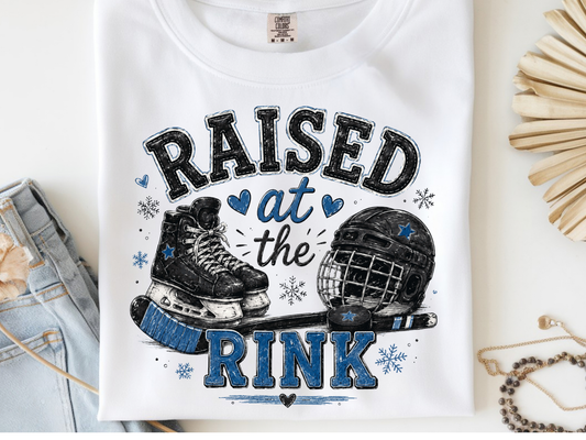 Raised at the rink -  DTF101914- DTF T-Shirt Transfer | Ready to Press | DIY Heat Transfer for Clothing, Hoodies, Sweatshirt