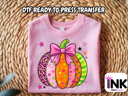 Pumpkin -DTF101693- T-Shirt Transfer | Ready to Press | DIY Heat Transfer for Clothing, Hoodies, Sweatshirt