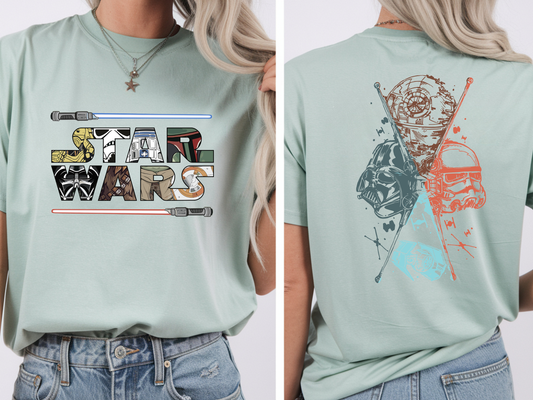 Cartoon Front and Back DTF101620  DTF T-Shirt Transfer | Ready to Press | DIY Heat Transfer for Clothing, Hoodies, Sweatshirt