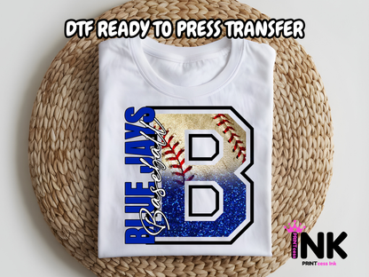Blue Jays DTF101070| DTF T-Shirt Transfer | Ready to Press | DIY Heat Transfer for Clothing, Hoodies, Sweatshirt