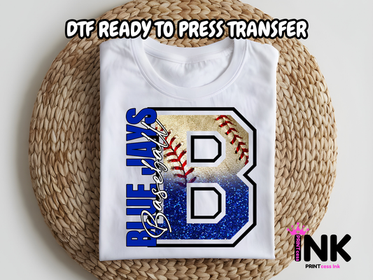 Blue Jays DTF101070| DTF T-Shirt Transfer | Ready to Press | DIY Heat Transfer for Clothing, Hoodies, Sweatshirt