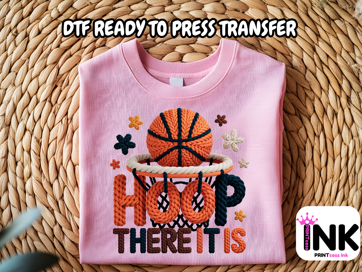 Hoop DTF101294| DTF T-Shirt Transfer | Ready to Press | DIY Heat Transfer for Clothing, Hoodies, Sweatshirt