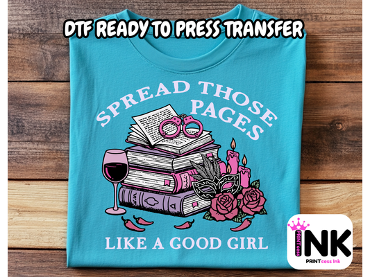 Books DTF101277| DTF T-Shirt Transfer | Ready to Press | DIY Heat Transfer for Clothing, Hoodies, Sweatshirt