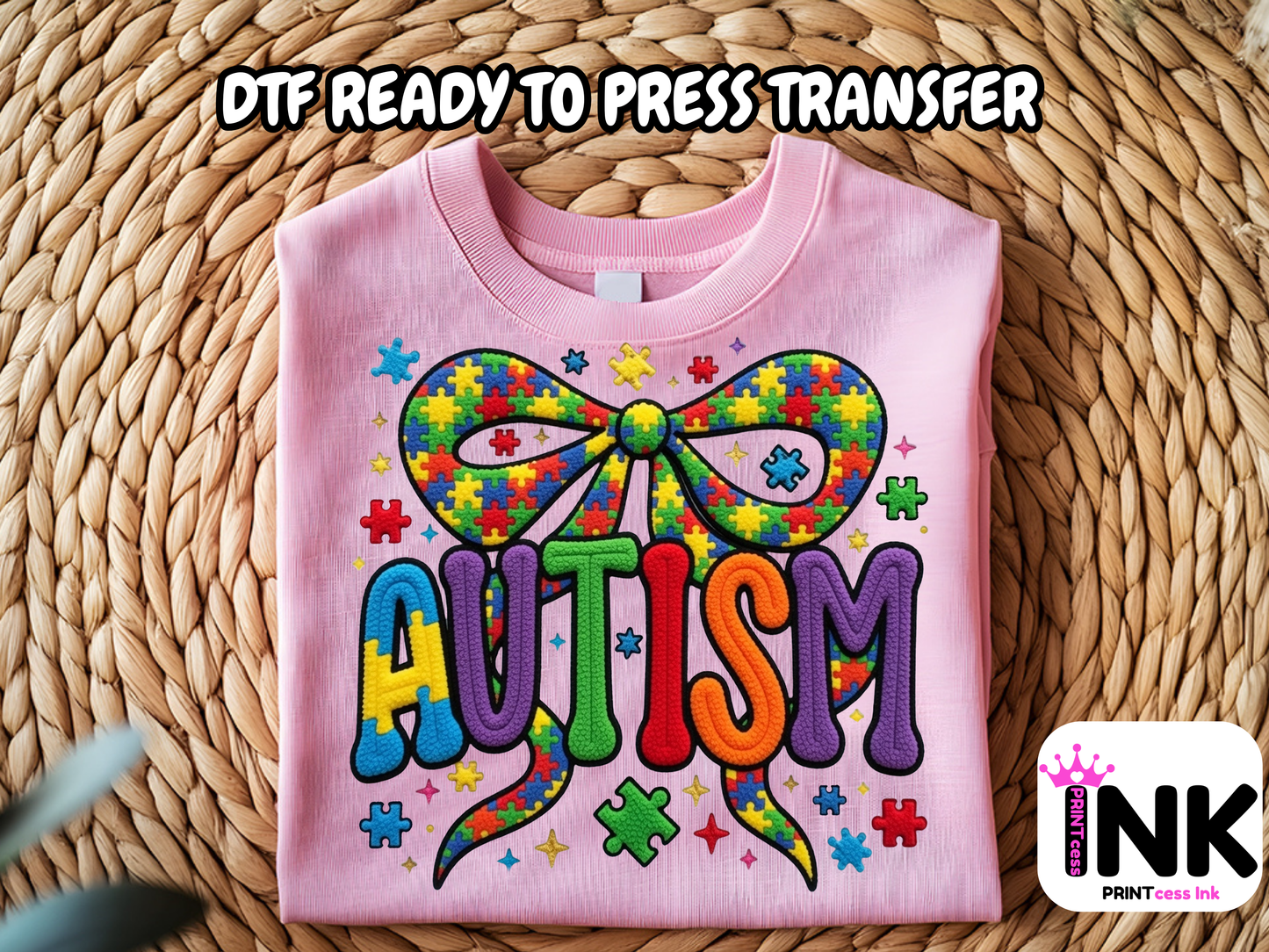Autism DTF101299| DTF T-Shirt Transfer | Ready to Press | DIY Heat Transfer for Clothing, Hoodies, Sweatshirt