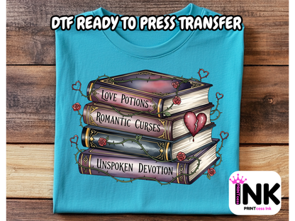 Books DTF101273| DTF T-Shirt Transfer | Ready to Press | DIY Heat Transfer for Clothing, Hoodies, Sweatshirt