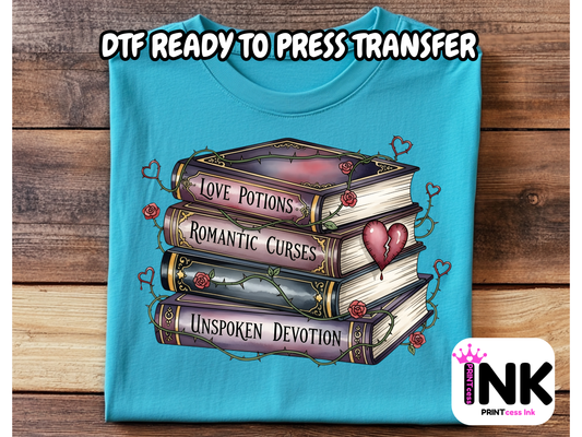 Books DTF101273| DTF T-Shirt Transfer | Ready to Press | DIY Heat Transfer for Clothing, Hoodies, Sweatshirt