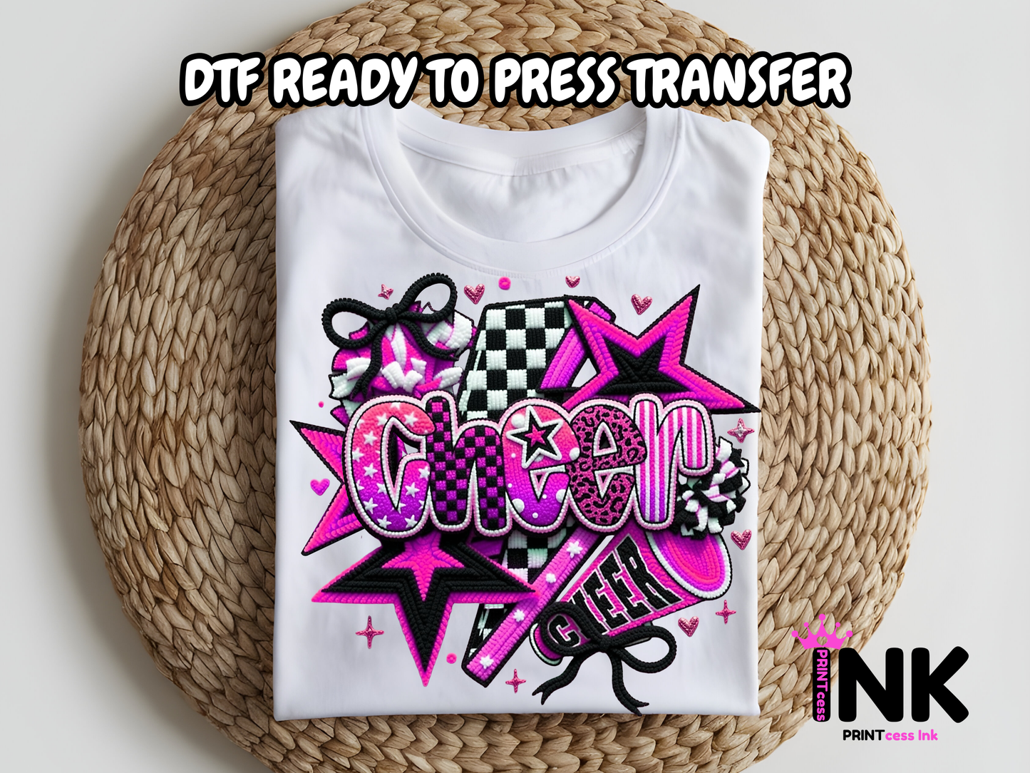 Cheer DTF101301| DTF T-Shirt Transfer | Ready to Press | DIY Heat Transfer for Clothing, Hoodies, Sweatshirt
