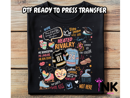 Heated Rivalry DTF101279| DTF T-Shirt Transfer | Ready to Press | DIY Heat Transfer for Clothing, Hoodies, Sweatshirt