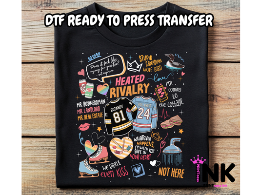 Heated Rivalry DTF101279| DTF T-Shirt Transfer | Ready to Press | DIY Heat Transfer for Clothing, Hoodies, Sweatshirt