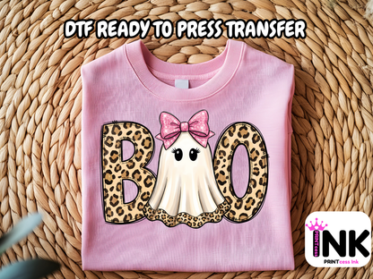 Boo - DTF101697- T-Shirt Transfer | Ready to Press | DIY Heat Transfer for Clothing, Hoodies, Sweatshirt