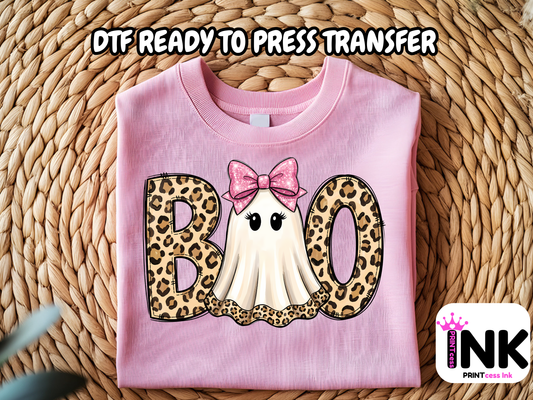 Boo - DTF101697- T-Shirt Transfer | Ready to Press | DIY Heat Transfer for Clothing, Hoodies, Sweatshirt