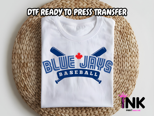 Blue Jays DTF101063| DTF T-Shirt Transfer | Ready to Press | DIY Heat Transfer for Clothing, Hoodies, Sweatshirt