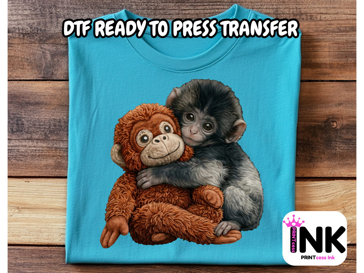 Baby monkey -  DTF101736- T-Shirt Transfer | Ready to Press | DIY Heat Transfer for Clothing, Hoodies, Sweatshirt