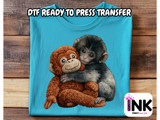 Baby monkey -  DTF101736- T-Shirt Transfer | Ready to Press | DIY Heat Transfer for Clothing, Hoodies, Sweatshirt