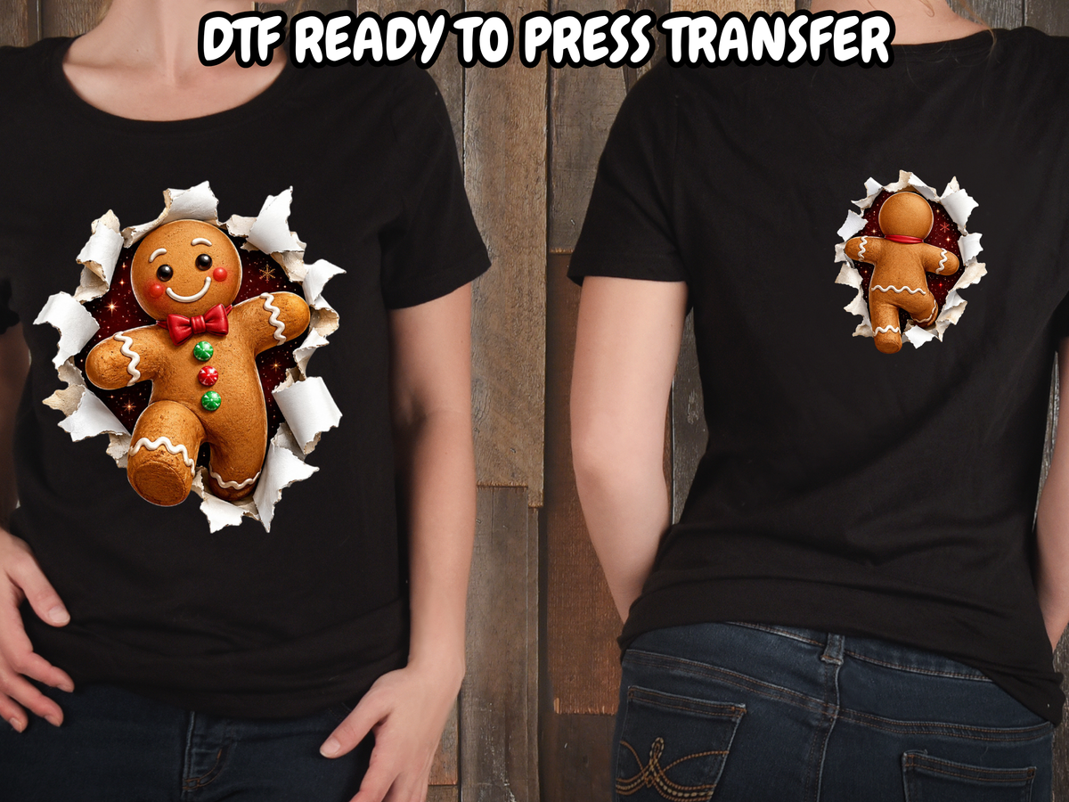 Gingerbread -  DTF101863- DTF T-Shirt Transfer | Ready to Press | DIY Heat Transfer for Clothing, Hoodies, Sweatshirt