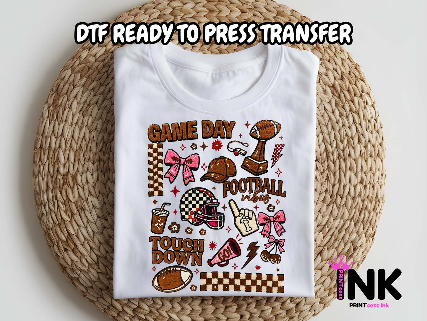 Football Mom DTF101309| DTF T-Shirt Transfer | Ready to Press | DIY Heat Transfer for Clothing, Hoodies, Sweatshirt