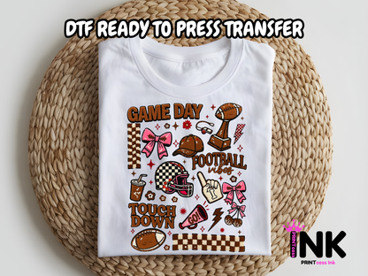 Football Mom DTF101309| DTF T-Shirt Transfer | Ready to Press | DIY Heat Transfer for Clothing, Hoodies, Sweatshirt