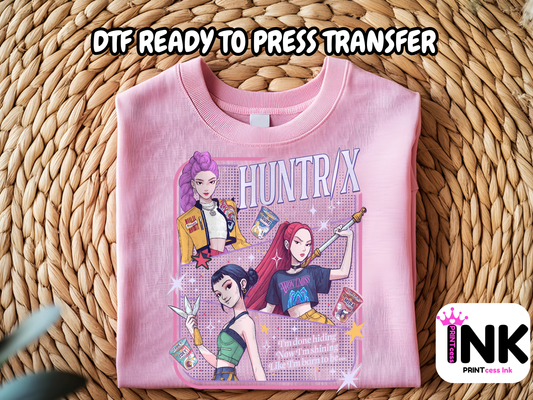 Huntrix DTF101004 | DTF T-Shirt Transfer | Ready to Press | DIY Heat Transfer for Clothing, Hoodies, Sweatshirt