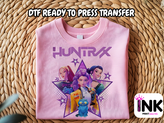Huntrix DTF101000 | DTF T-Shirt Transfer | Ready to Press | DIY Heat Transfer for Clothing, Hoodies, Sweatshirt