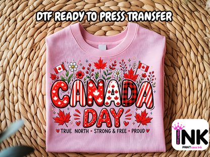 Canada Day -DTF101616 - T-Shirt Transfer | Ready to Press | DIY Heat Transfer for Clothing, Hoodies, Sweatshirt